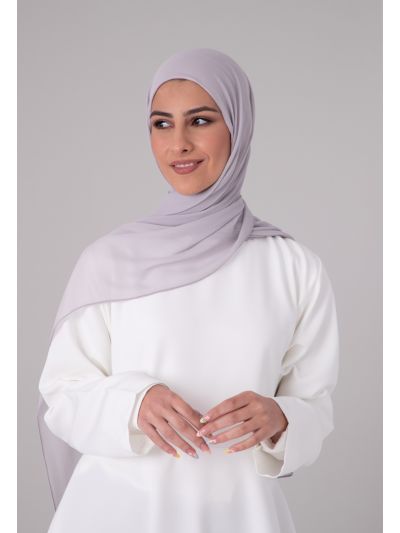 Solid Attached Cap Chiffon Hijab