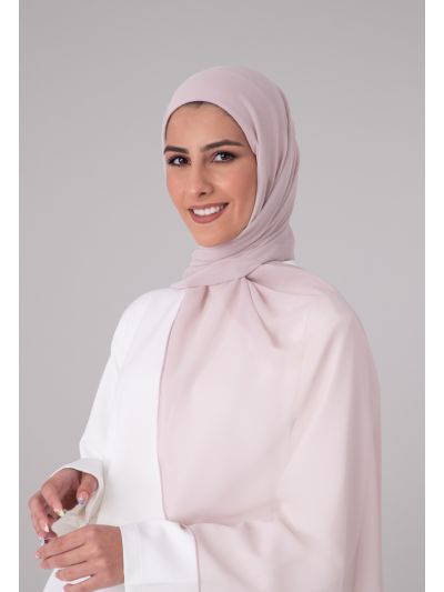 Solid Attached Cap Chiffon Hijab