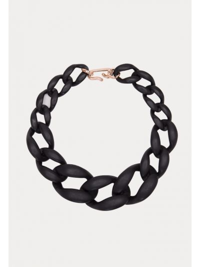 Large Matte Charm Chain  Necklace