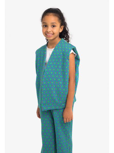 Padded Shoulders Sleeveless Front Open Gilet - Co Ords