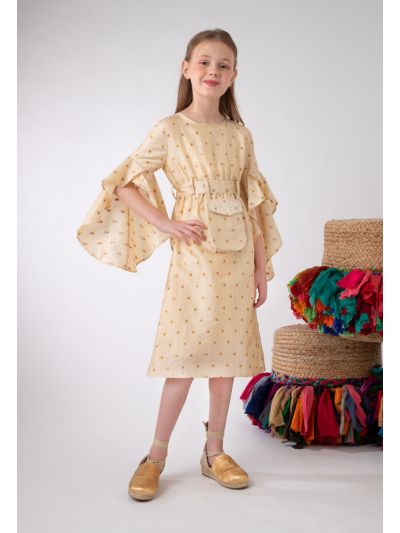 Ruffle High Low Cuff Dress