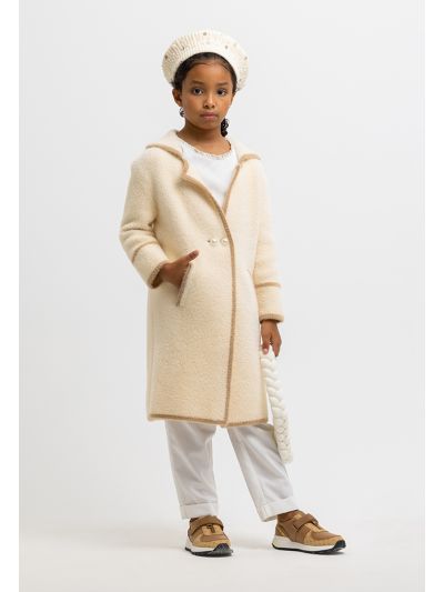Fuzzy Fur Notch Lapel Collar Open Cardigan -Sale