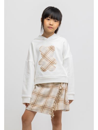 Striped Bear Lined Hooded Sweatshirt -Sale