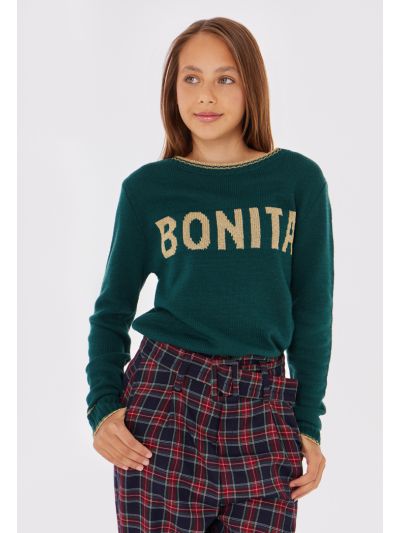 Bonita Letter Print Knitted Top