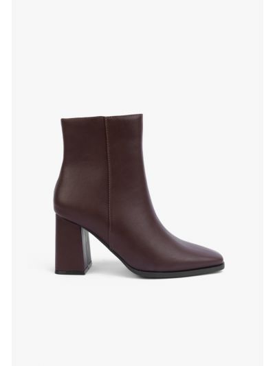 Classic PU Leather Heeled Boots