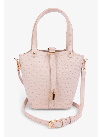 Textured Ostrich Handbag