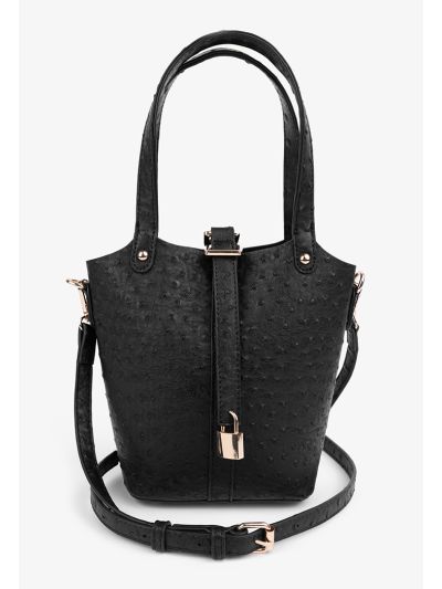 Textured Ostrich Handbag