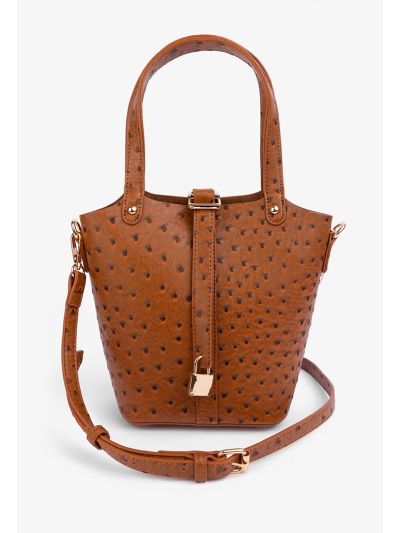 Textured Ostrich Handbag