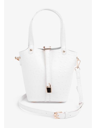 Textured Ostrich Handbag