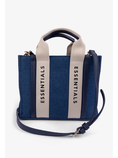 Knitted Denim Crossbody Bag