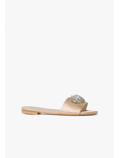Rhinestones Embellished Flat Sandals