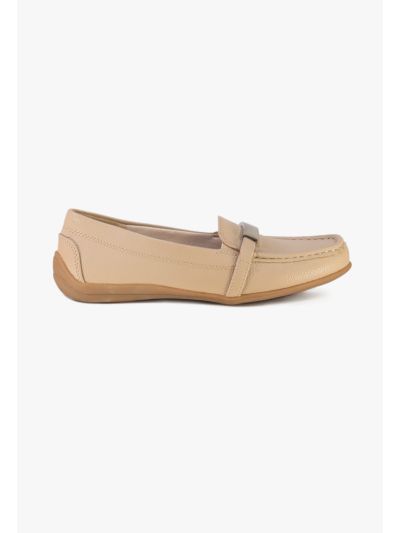 Solid PU Leather Padded Loafers
