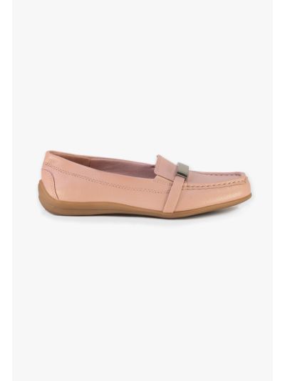 Solid PU Leather Padded Loafers
