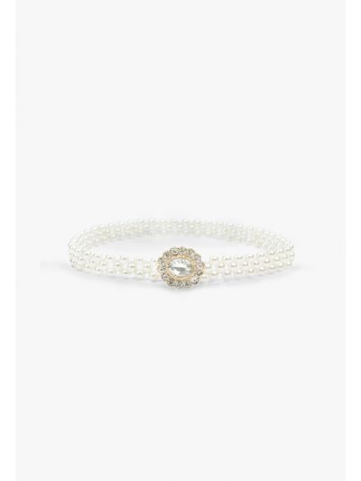 Classic Faux Pearls Belt