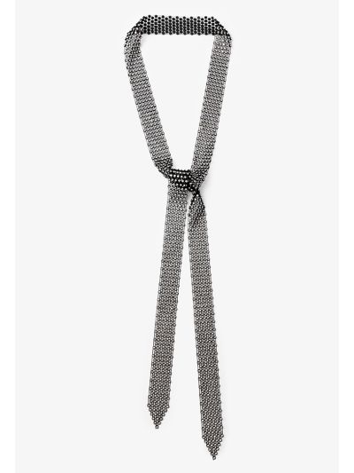 Crystal Embellished Mesh Tie