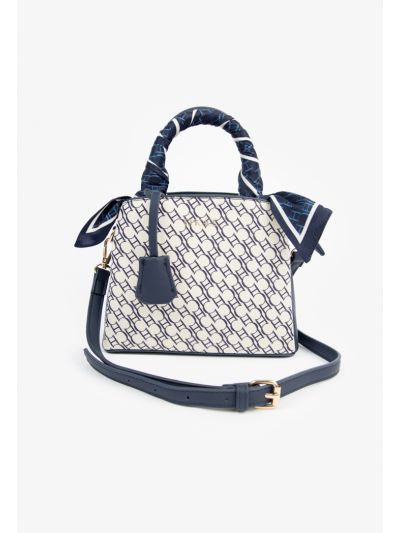 Two-Toned Printed Monogram Hand Bag