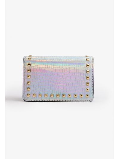 Holographic Rock studded Crossbody Bag