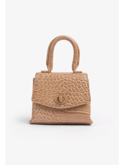 Crocodile Embossed Mini Hand Bag