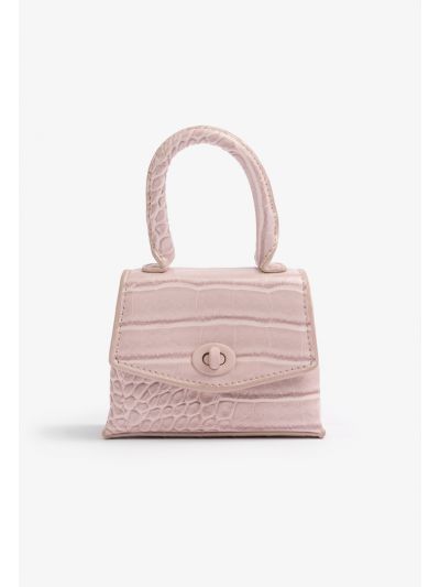 Crocodile Embossed Mini Hand Bag