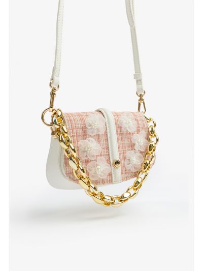 Floral Tweed Mini Hand Bag