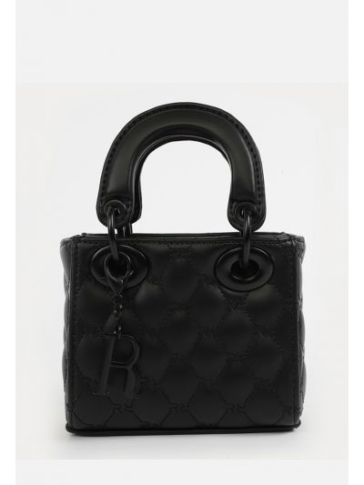 Quilted Leather Top Carry Handle Hand Bag With Medal -Sale