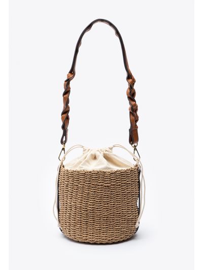 Woven Raffia Bucket Bag -Sale