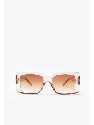 Champagne Flat D-Frame Sunglasses