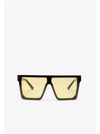 Big Frame Square Top Rivet Sunglasses