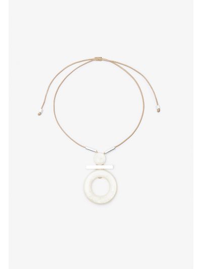 Round Charm Marble Pendant Fashion Necklace -Sale
