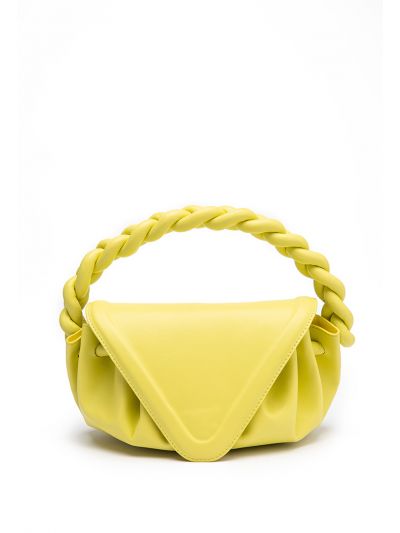 Flap Top Ruched Handbag