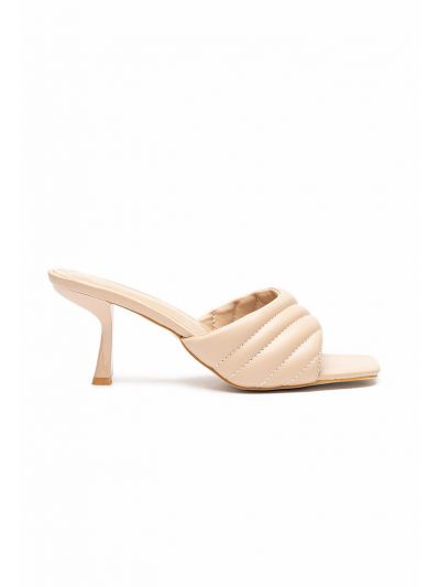 Textured Vamp Square Open Toe Sandals -Sale