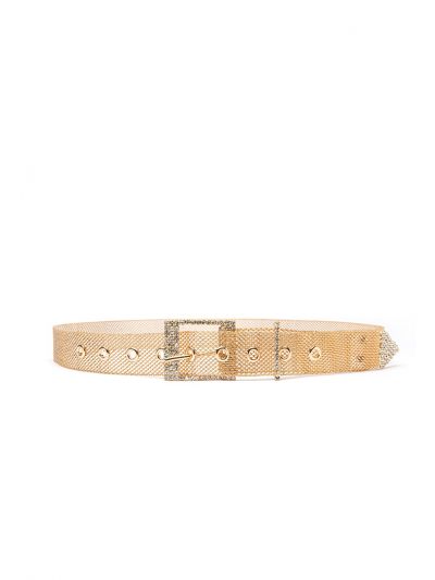 Gilt Metal Mesh Rhinestone Belt