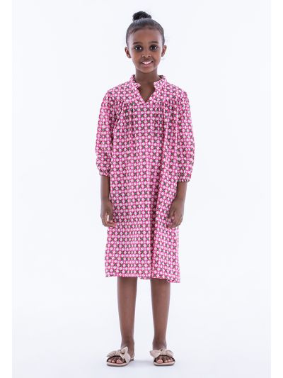 فستان إيه لاين بتصميم طبعة كاملة متعدد الألوان