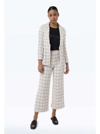 Knitted Texture Contrast Color Trouser