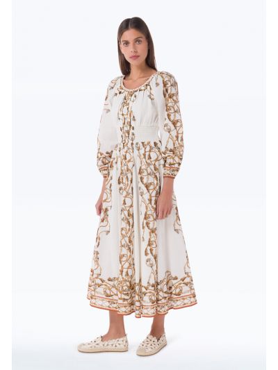 Tassel Printed Multicolored Maxi Dress -Sale