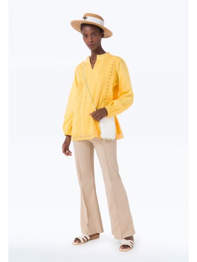 Mid-Rise Single Pleat Solid Trouser -Sale