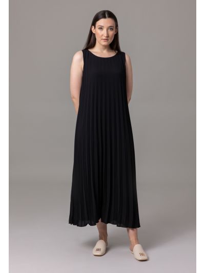 A-Line Cut Sleeveless Solid Dress