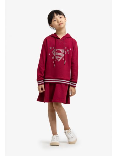 Supergirl Logo Hooded Sweatshirt Winter Dress -Sale