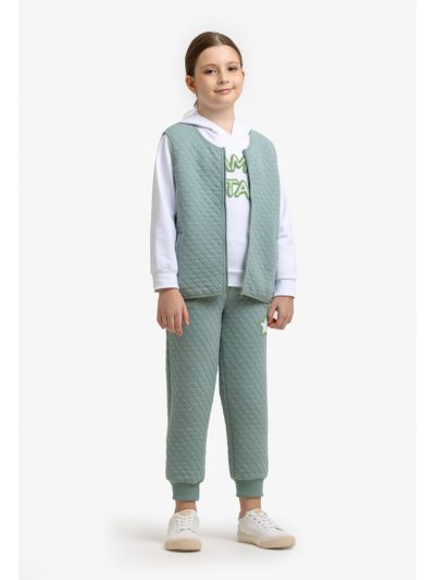 I Am A Star Lettering Winter Hoodie Vest and Pants Set -Sale