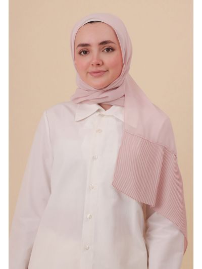 One Side Pleated Solid Scarf
