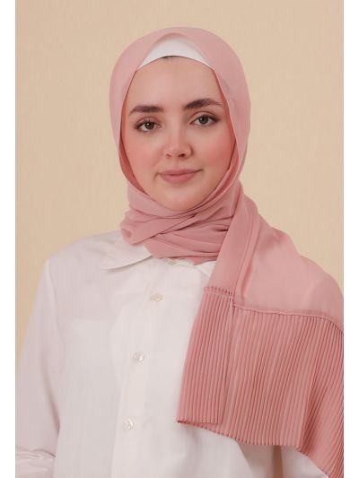 One Side Pleated Solid Scarf