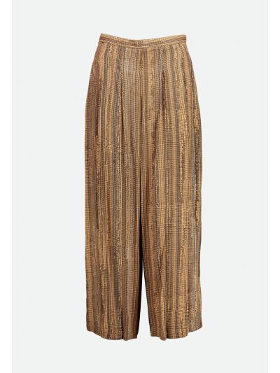 Printed Inverted Pleats Trouser