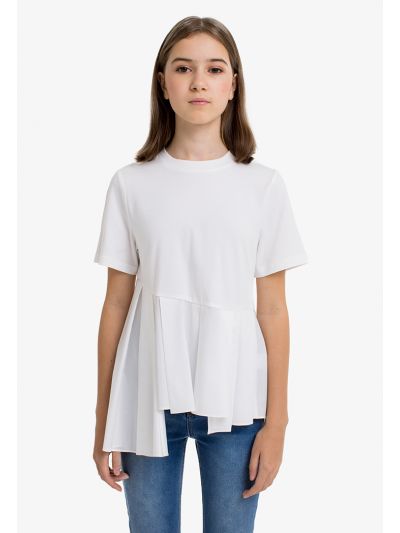 Plain Asymmetrical Hemline T shirt