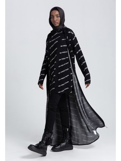 All Over Printed Hooded Winter Abaya