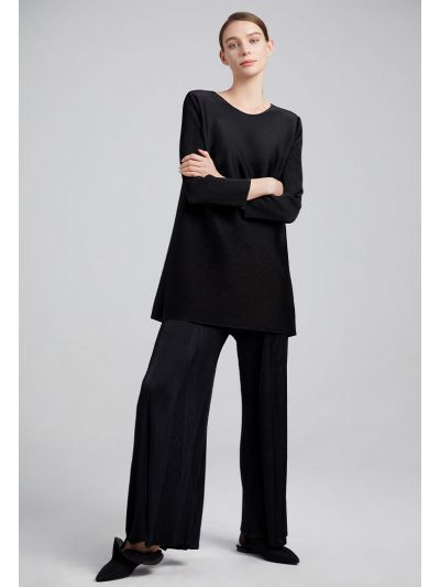 Fine Vertical Electric Pleated Pants
