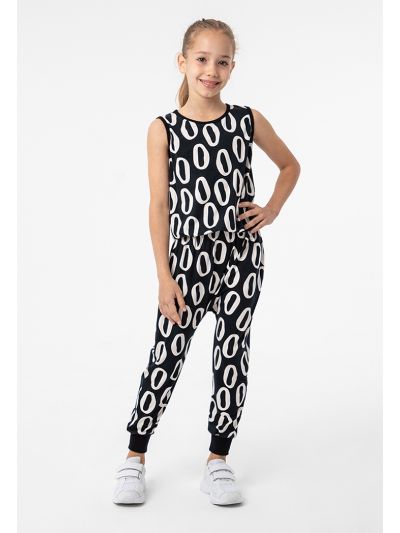 All Over Printed Sleeveless Jumpsuit -Sale
