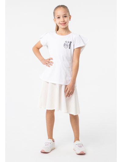 Solid Flared Midi Skirt