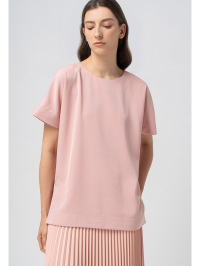 Solid Continuous Short Sleeves Blouse