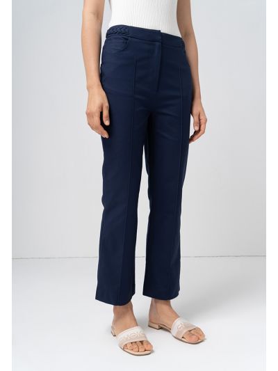 Solid Straight Legs Trouser