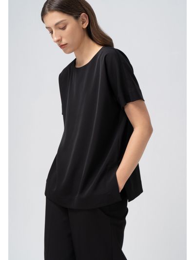 Solid Continuous Short Sleeves Blouse